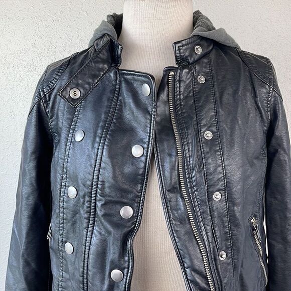 NWOT We The Free Vegan Leather Hoodie Jacket Size XS - Picture 2 of 9